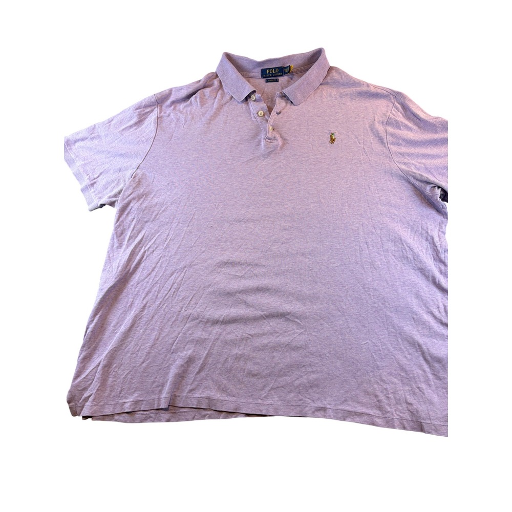 Polo Ralph Lauren Mens XXL Classic Fit Purple Heather Short Sleeve Polo Shirt